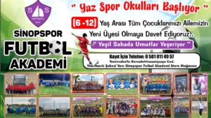 Sinopspor Futbol Akademisi Yaz Spor Okulları başlıyor!