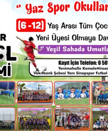 Sinopspor Futbol Akademisi Yaz Spor Okulları başlıyor!