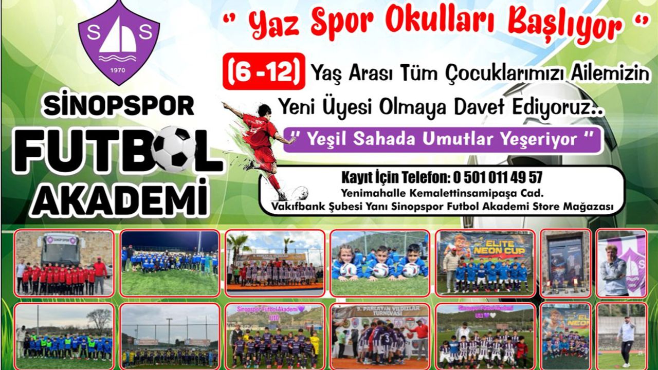 Sinopspor Futbol Akademisi Yaz Spor Okulları başlıyor!