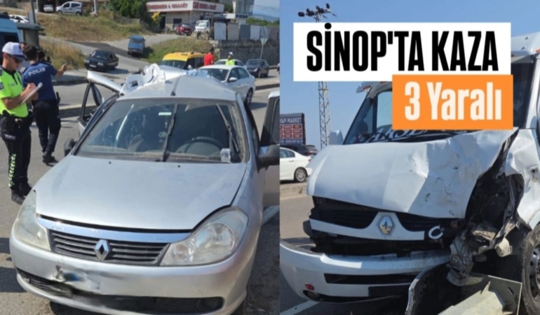 Sinop hastane kavşağında kaza