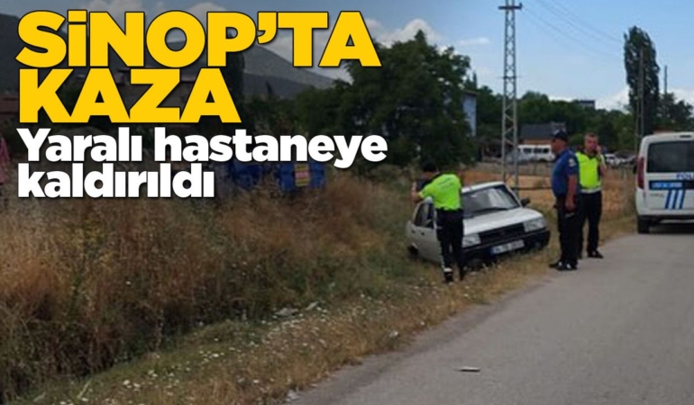 Kontrolden çıkan otomobil toprak alana savruldu
