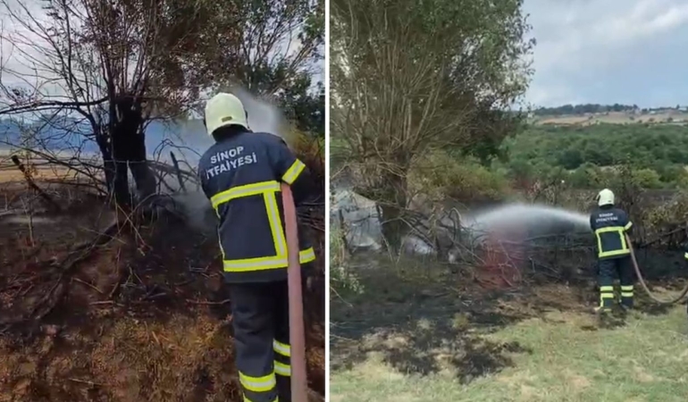 Sinop’ta çıkan yangın yürekleri ağza getirdi