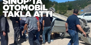 Otomobil takla attı, 3 kişi yaralandı