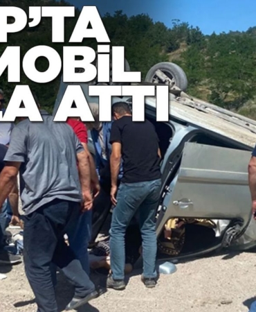 Otomobil takla attı, 3 kişi yaralandı