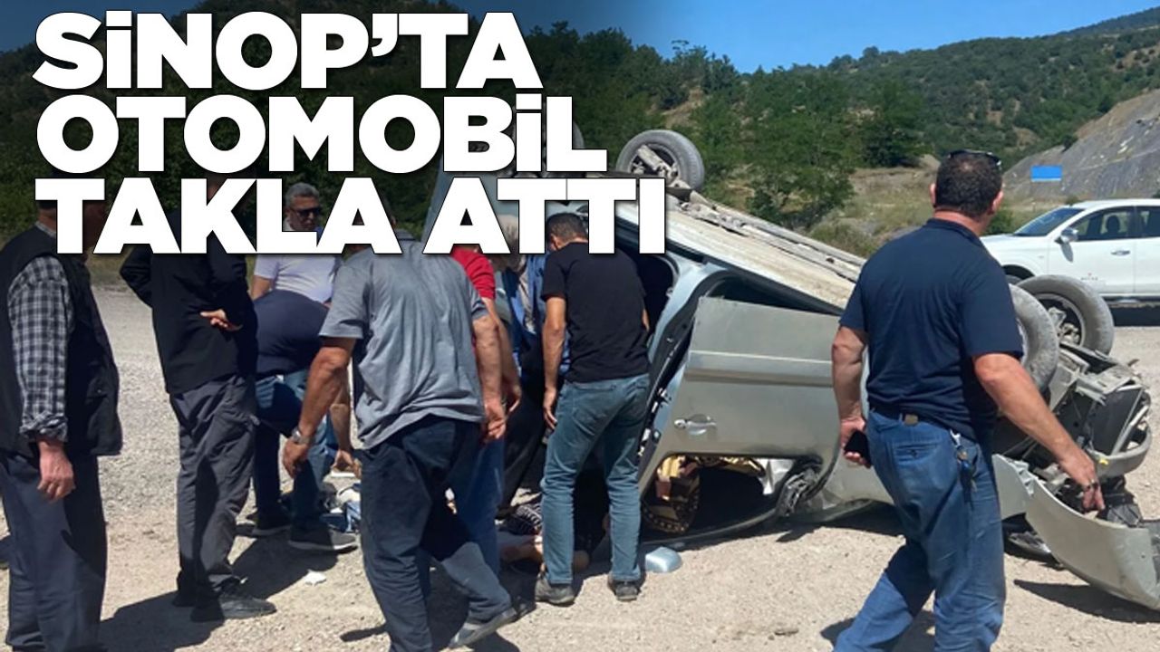 Otomobil takla attı, 3 kişi yaralandı