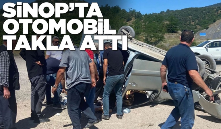 Otomobil takla attı, 3 kişi yaralandı