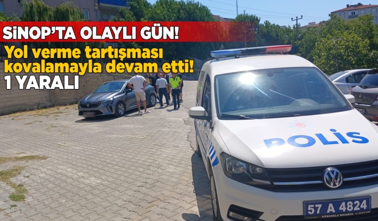 Sinop’ta iki motosiklet otomobili kovaladı