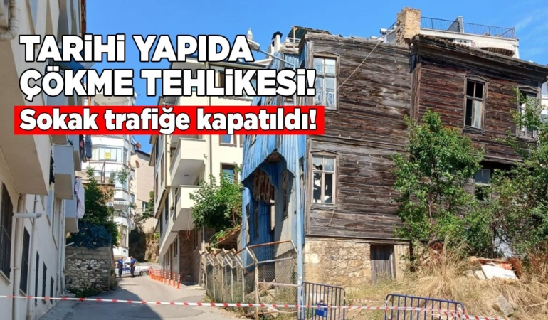 Sinop’ta eski ahşap yapıda çökme tehlikesi!