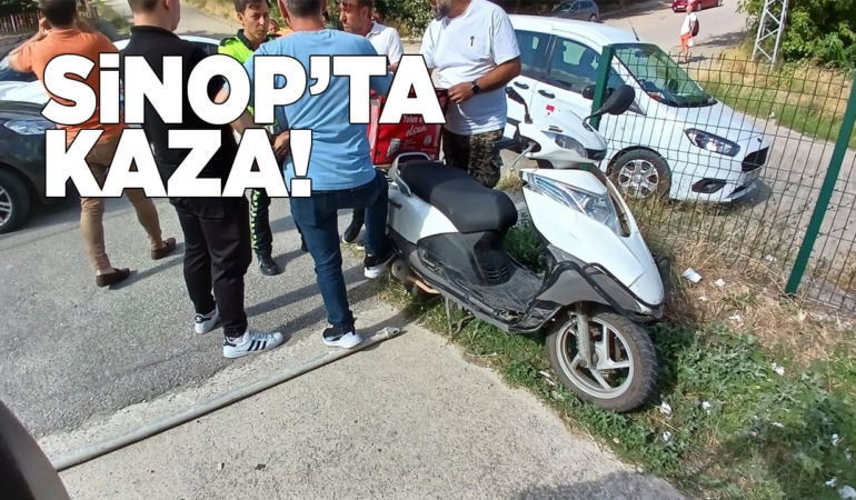 Sinop’ta kaza: Motosiklet ve otomobil çarpıştı
