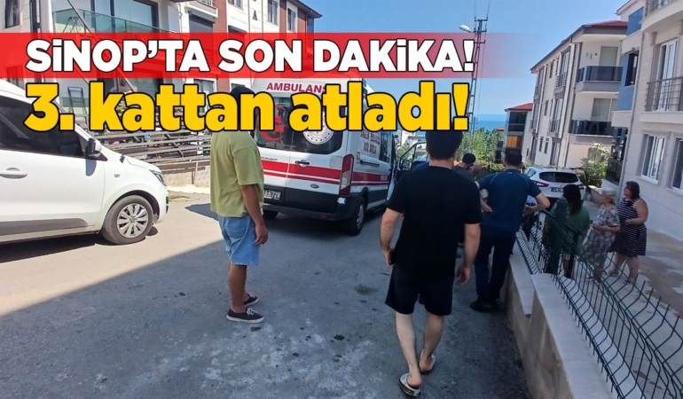 Üçüncü kattan atlayan genç yaralandı