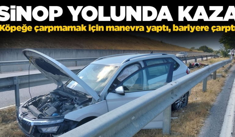 Direksiyon hakimiyetini kaybederek bariyere çarptı