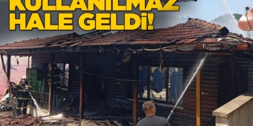 Sinop’ta yanan fabrikanın son hali görüntülendi