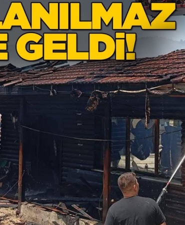 Sinop’ta yanan fabrikanın son hali görüntülendi
