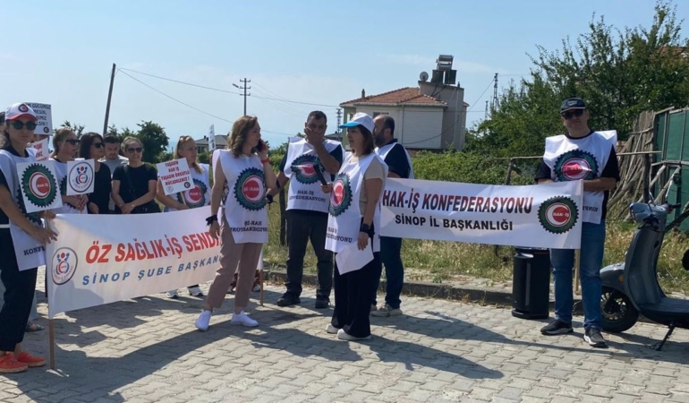 Sinop’ta sağlık emekçilerinden KÇP protestosu