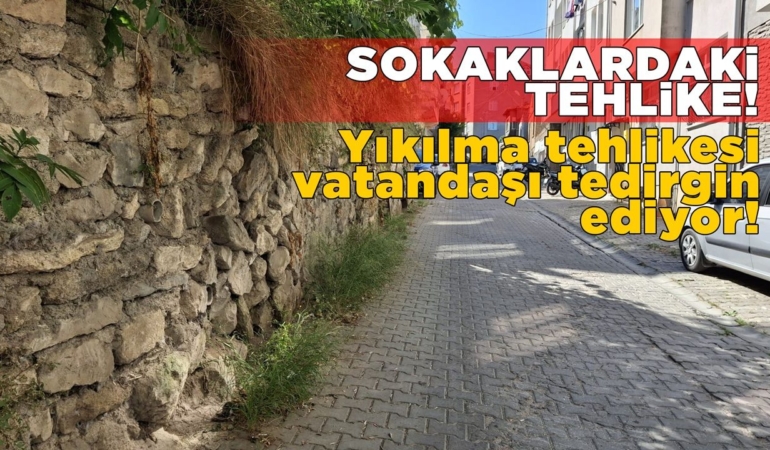 Sinop sokaklarında yığma taş duvar tehlikesi