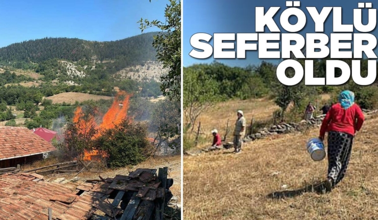 İki köy evi alevlere teslim oldu