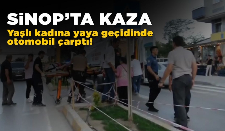 Yaşlı kadına yaya geçinde otomobil çarptı