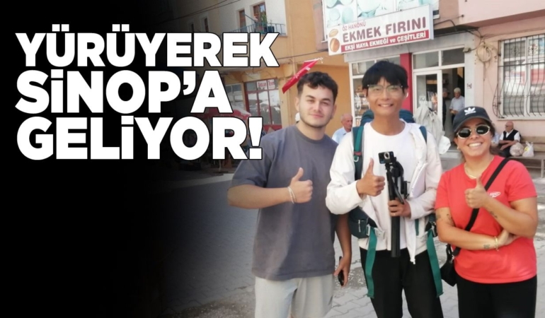 Çin’den yola çıktı, yürüyerek Sinop’a geliyor