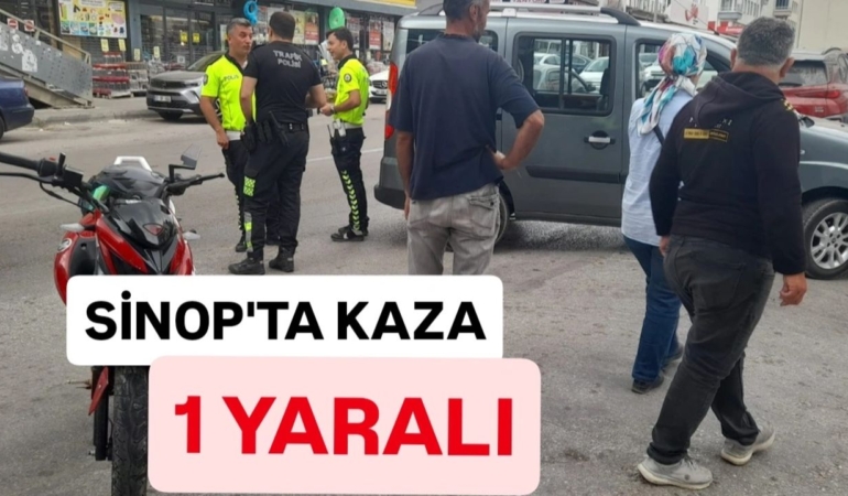 Sinop’ta otomobil ve motosiklet çarpıştı