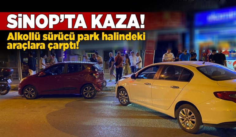 Park halindeki araçlara çarptı!