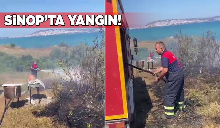 Sinop’ta otluk arazide yangın