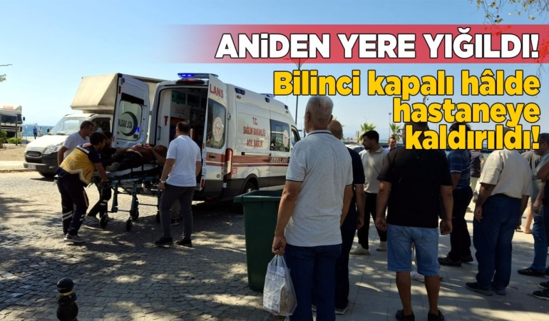 Sinop’ta bir vatandaş kaldırımda yürürken bayıldı