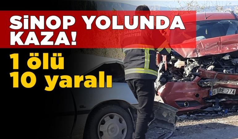 İki araç kafa kafaya çarpıştı: 1 ölü, 10 yaralı