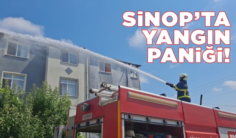 Sinop’ta 4 katlı apartmanda yangın paniği