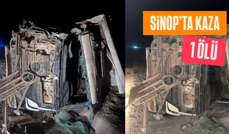 Sinop’ta devrilen aracın sürücüsü hayatını kaybetti