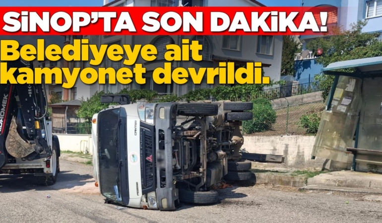 Sinop’ta kamyonet devrildi: 1 yaralı