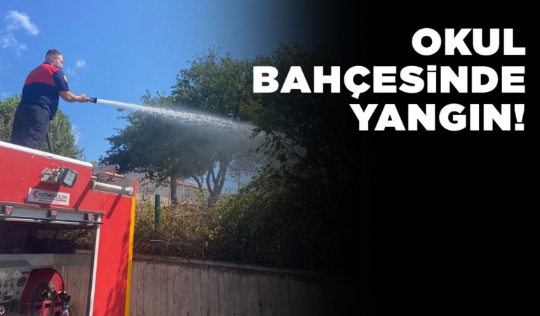 Sinop Güzel Sanatlar Lisesi bahçesinde yangın