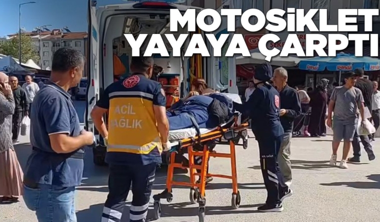 Elektrikli motosikletin çarptığı yaya yaralandı