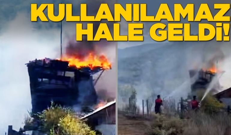 Sinop’ta anız yangını eve sıçradı