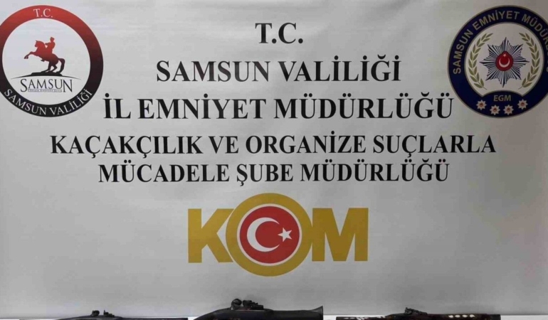 Samsun’da tarihi silahlar ele geçirildi