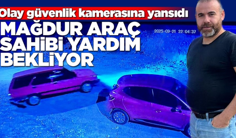 Park halindeki araca çarpıp kaçtı