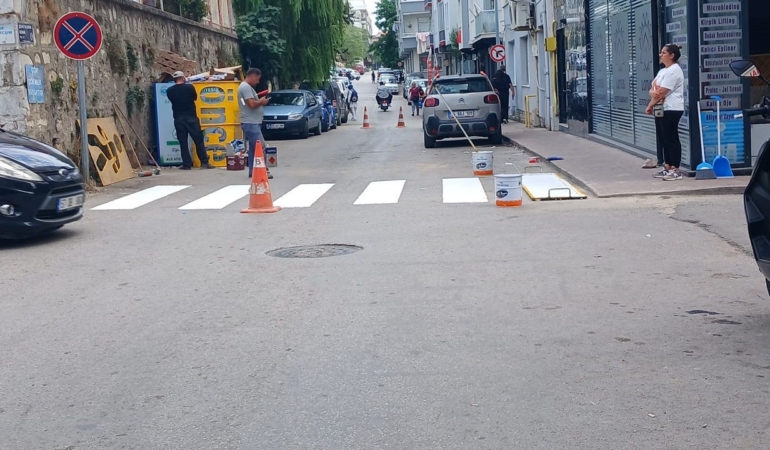 Sinop’ta okul çevresindeki yaya geçitleri yenileniyor