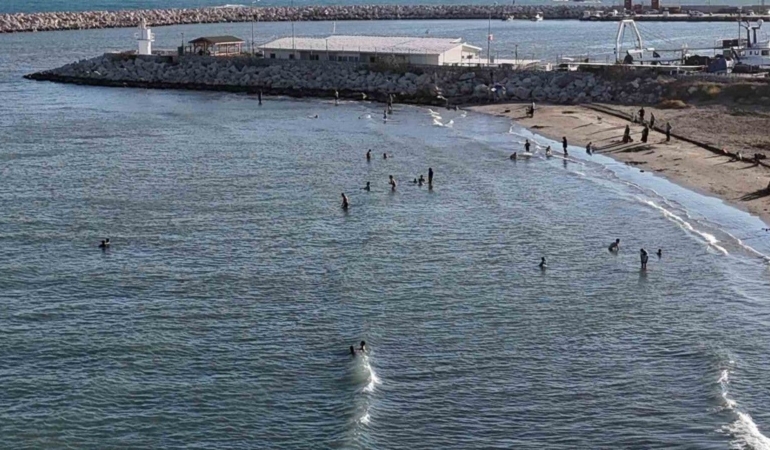 Ekim ayında deniz keyfi yaptılar