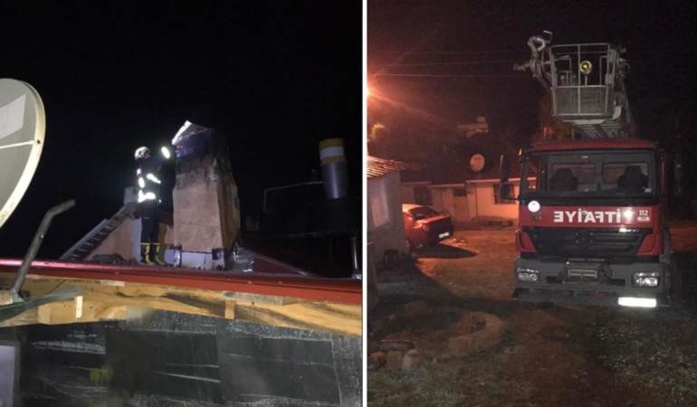 Evin bacasında yangın çıktı