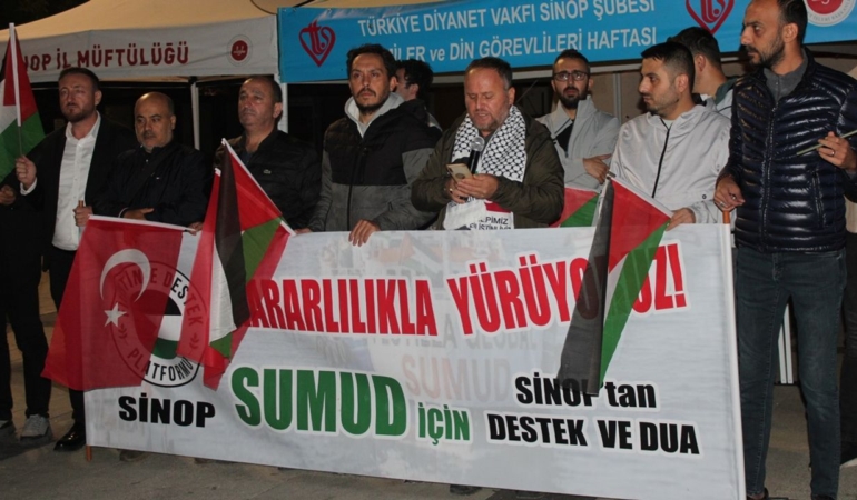 Sumud Filosu’na yönelik İsrail saldırısı Sinop’ta kınandı
