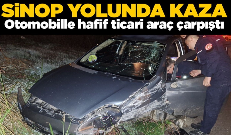 Otomobille hafif ticari araç çarpıştı: 1 yaralı