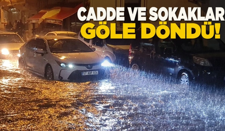 Sinop’ta sağanak aniden bastırdı