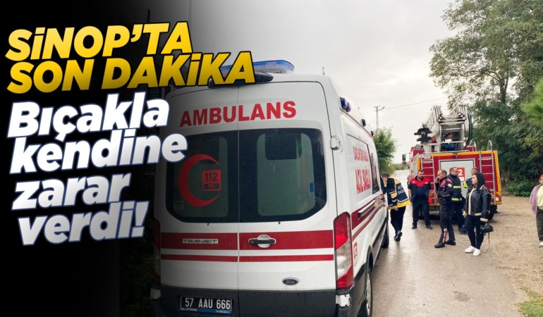 Kesici alet ile kendini yaraladı