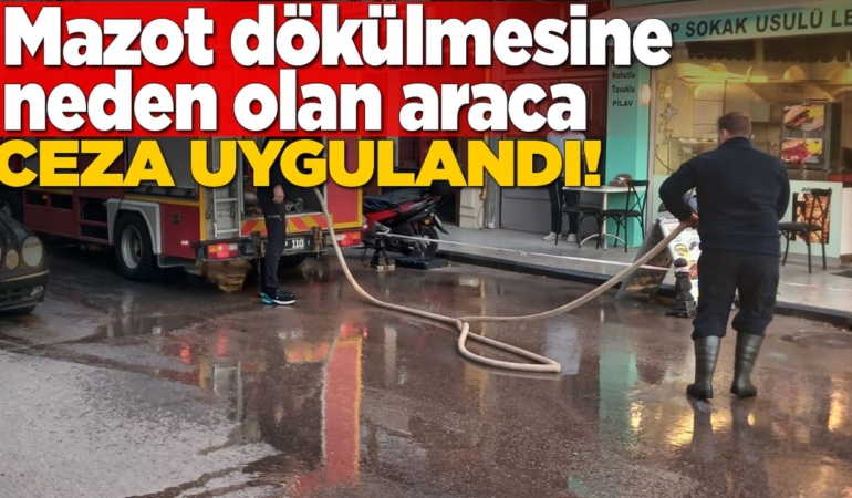 Sinop’ta mazot dökülen yollar tehlike oluşturdu