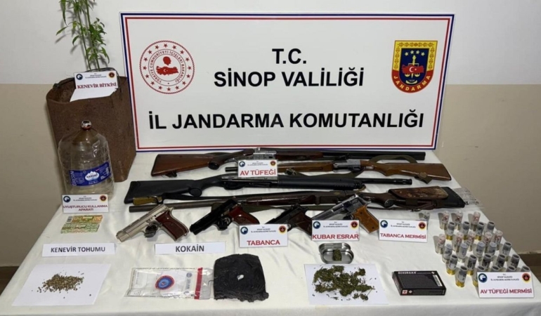 Sinop’ta jandarma ekiplerinden narkotik operasyon